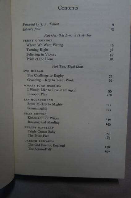 Terry O` Conner (ed). How the Lions won. The stories and skills behind two famous victories.